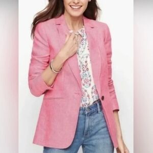 Talbots NWT Stylish Pink LINEN Blazer  size 20WP Petite Plus